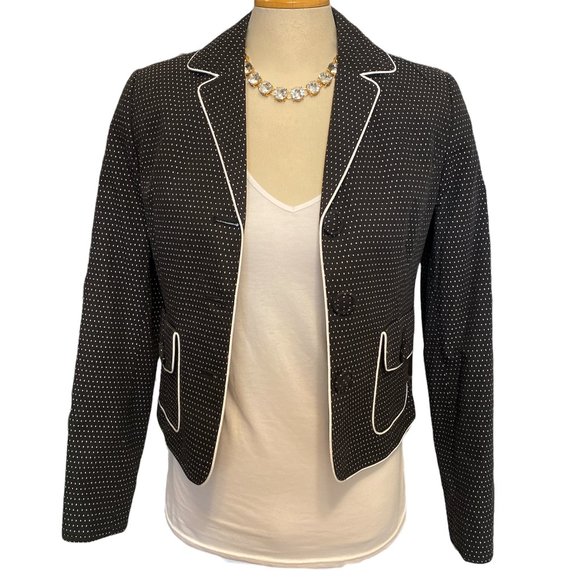 TOGO Blazer Polka Dot Sz 8 Cotton Fully Lined Jacket - Picture 4 of 8